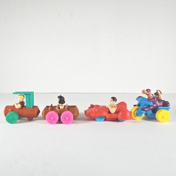 1993 Flintstones Mc Donalds Toy Cars Barney Betty Bambam Fred Pebbles Dino - Picture 2 of 4
